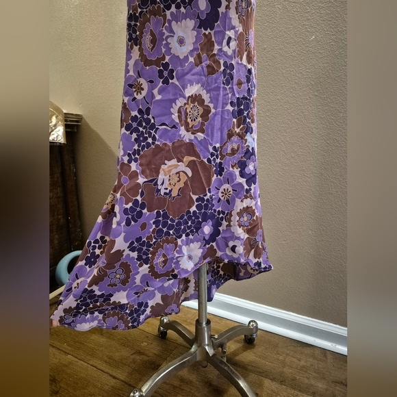 Express Purple and Brown Floral Dress - Picture 5 of 7